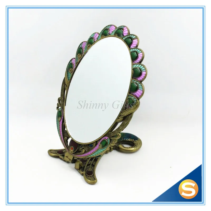 Peacock design princess hand mirror desktop mirror