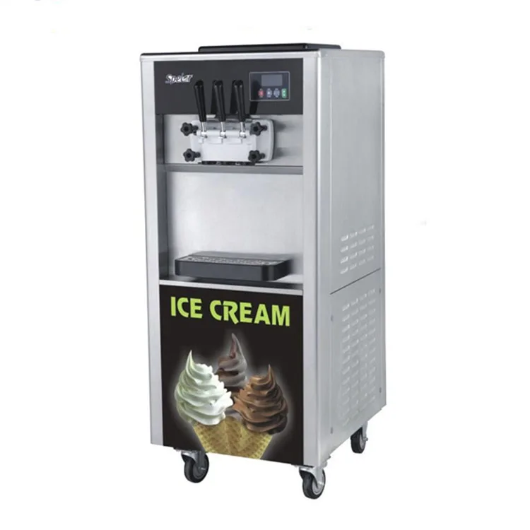 Напольная машина для производства мягкого мороженого с тремя вкусами