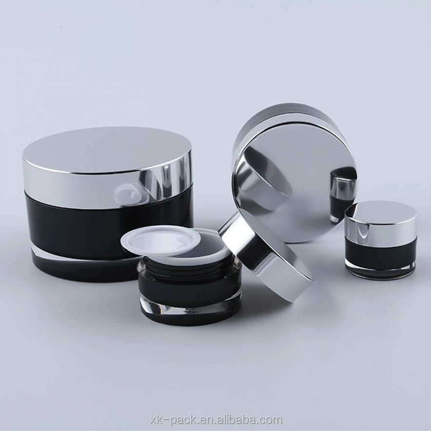 Прямая круглая акриловая банка для крема 5 г 15 г 30 г 50 г 100 г с алюминиевой крышкой