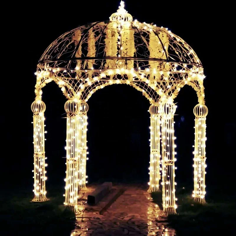 Ornate white iron pavilion gazebo garden wedding mandap decorations party event decoration suppliers