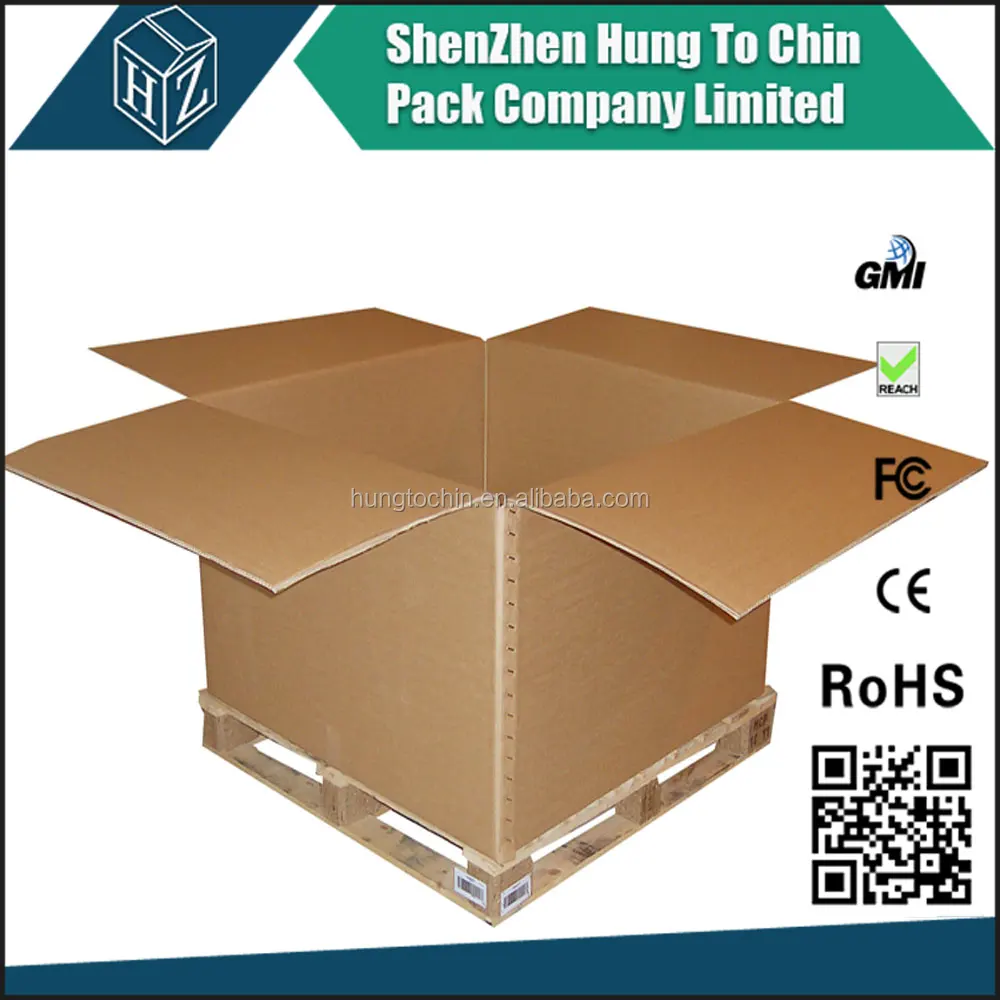 
Heavy duty 1000 lbs load corrugated shipping euro pallet box 