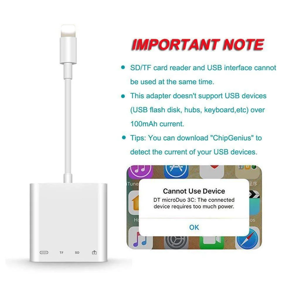4 в 1 USB адаптер для камеры Micro SD кардридер кабель ipad iphone