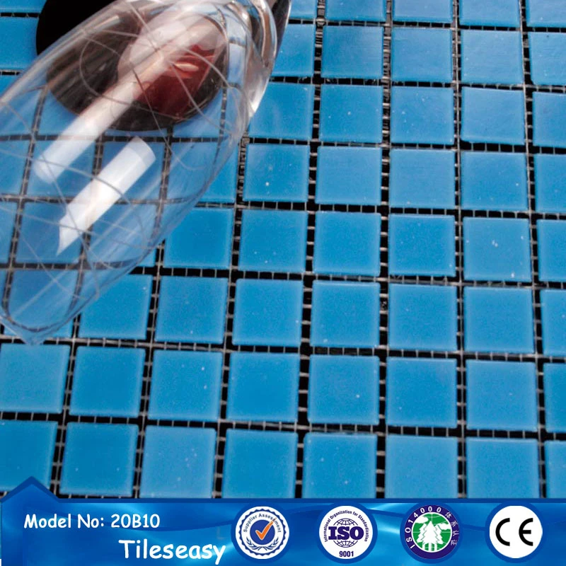 2015 new trend 25mm square glass brick tile swimming pool mosaic tiles