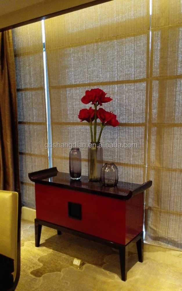 
Hotel lobby furniture luxury wooden tall wall corner table console 