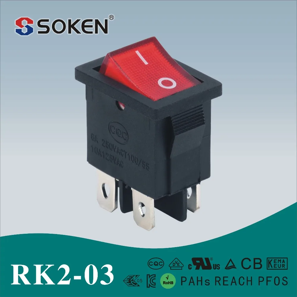 Rk2-03 RoHS UL DPST кема keur kcd3 12 В перекидной переключатель 6a 250 В AC t85