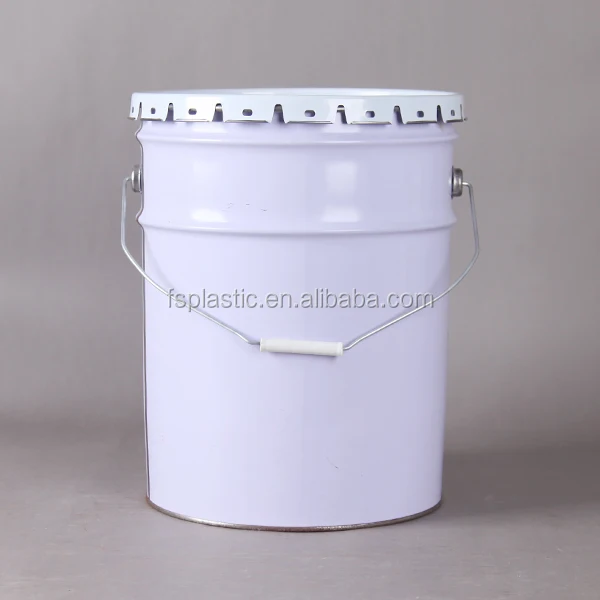 20L yellow sealed bucket, 20 litre printed tin pail, closed metal paint drum