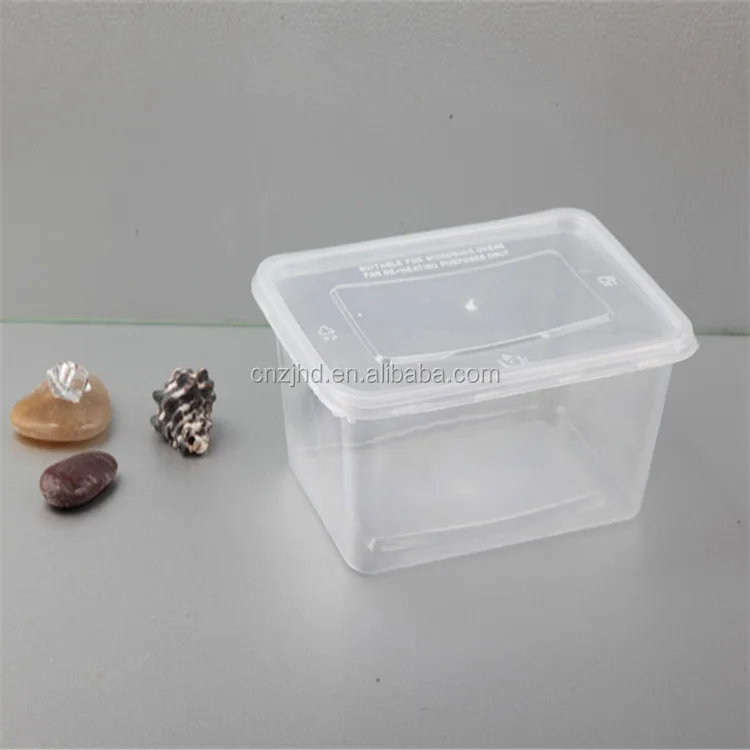 750ml disposable plastic rectangular take away fast food container packaging box