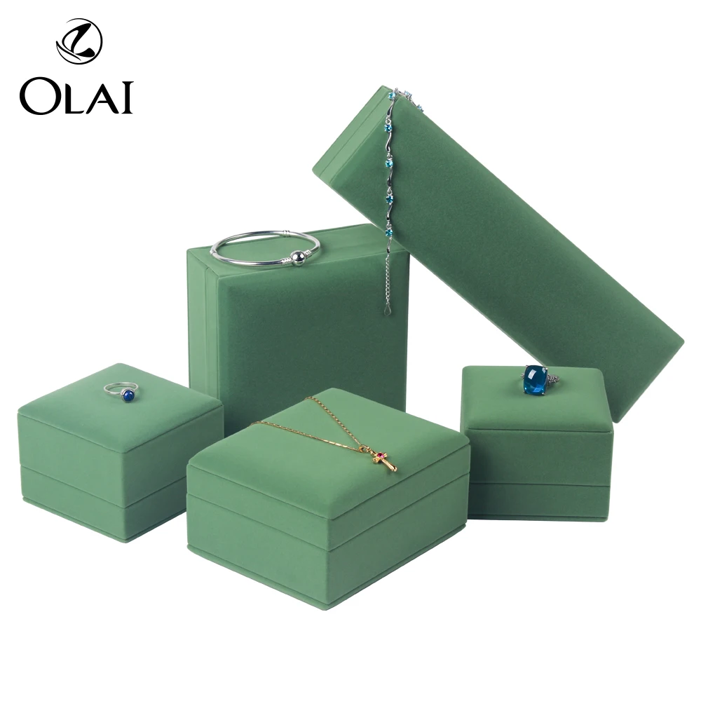 Luxury Custom Green Velvet Ring Box Jewelry Packaging Boxes,Ring Box