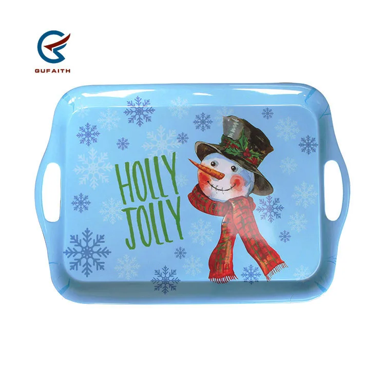 Christmas design 6 pcs plastic X-mas tableware set melamine Christmas dinnerware sets