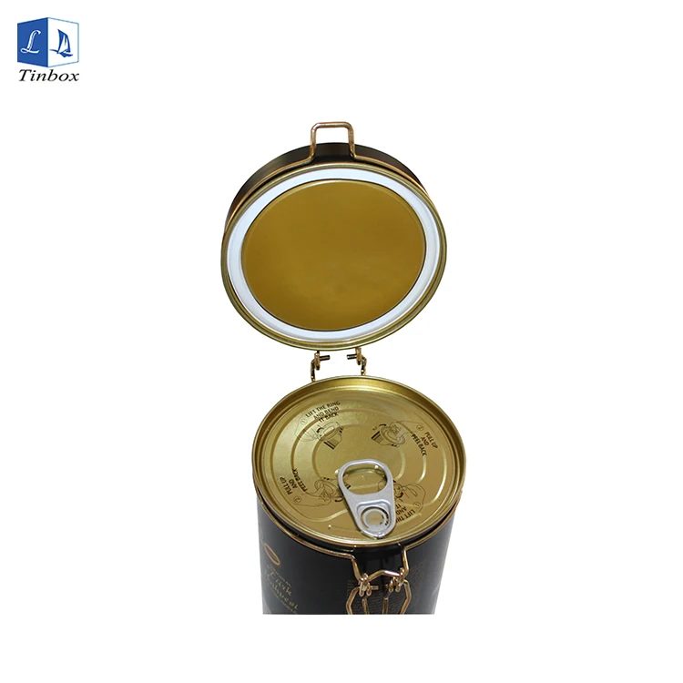 High Air Tightness Round antique coffee cans With Easy Open Lid Coffee Tin Can