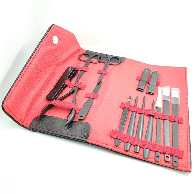 Travel portable manicures accessories 14pcs professional manicure pedicure set kit for girl