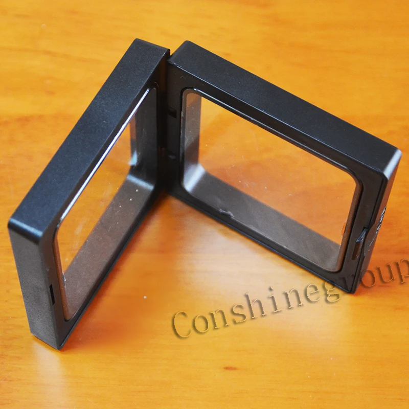 7x7x2cm black Plastic 3D suspension jewelry packaging box
