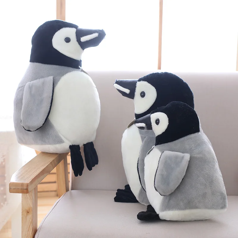 Adorable Home Decoration Penguin Baby Plush Stuffed Animal Toy Kids Gift Grey Fluffy Toy Penguin Plush Christmas Easter Gift