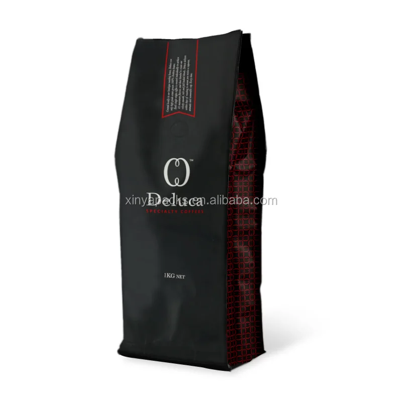 
Custom Printing Side Gusset 1kg/500g/250g/200g/100g Coffee Packaging Bags For Ground Coffee beans With Valve 