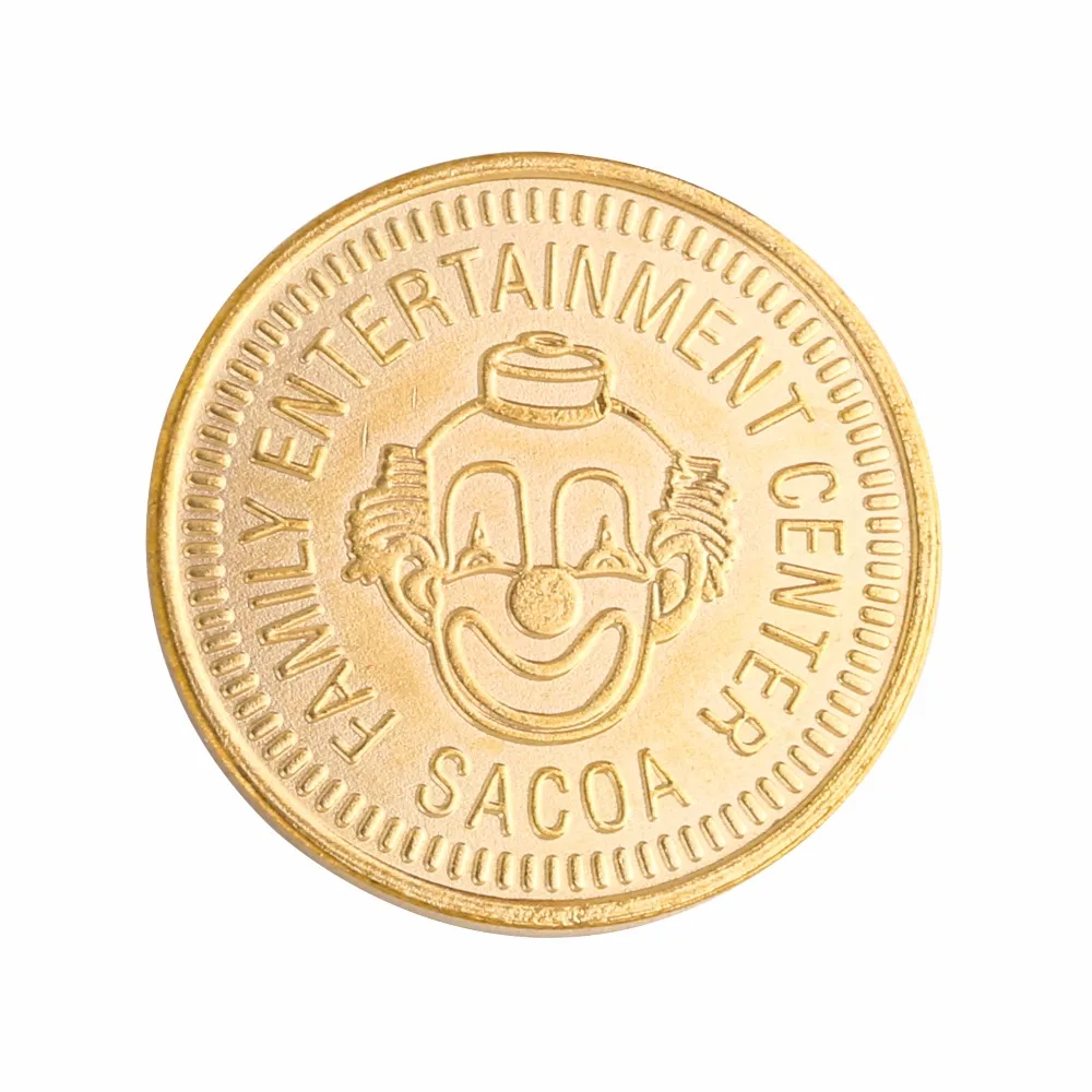 Golden 3d Metal Coin Token Game Machine Brass Stainless Steel Red Copper Cupronickel  Iron