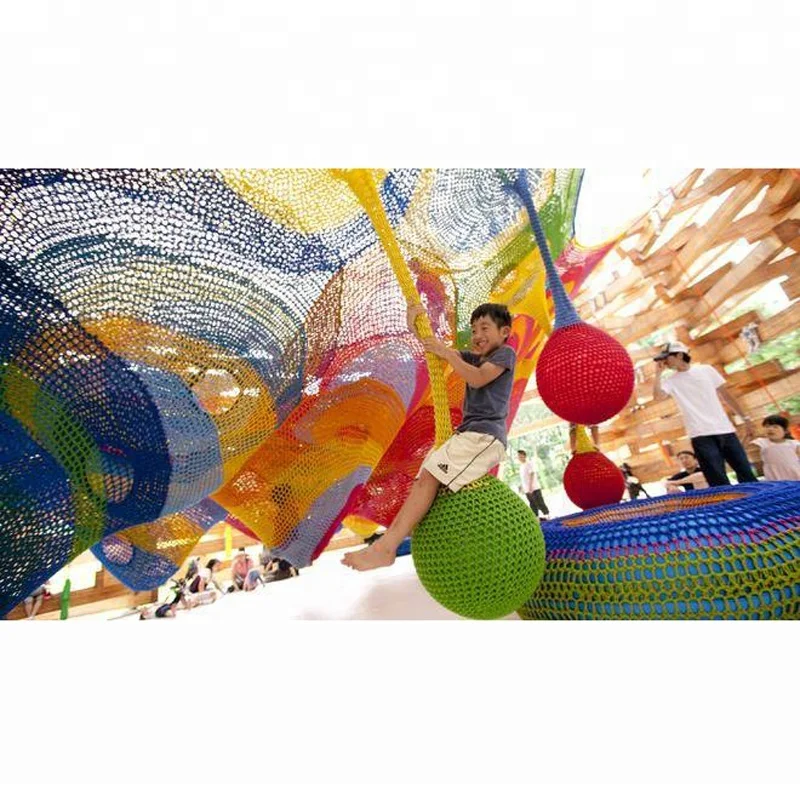 
Hot Sale Steel Frame Climbing Nets Kids Children Crochet Playgrounds nylon Rope net 
