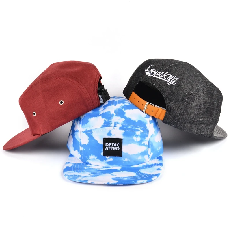 Wholesale Five Panel Cap Custom Printing Floral Sports Camp Cap 5 Panel Camping Hat With Patch