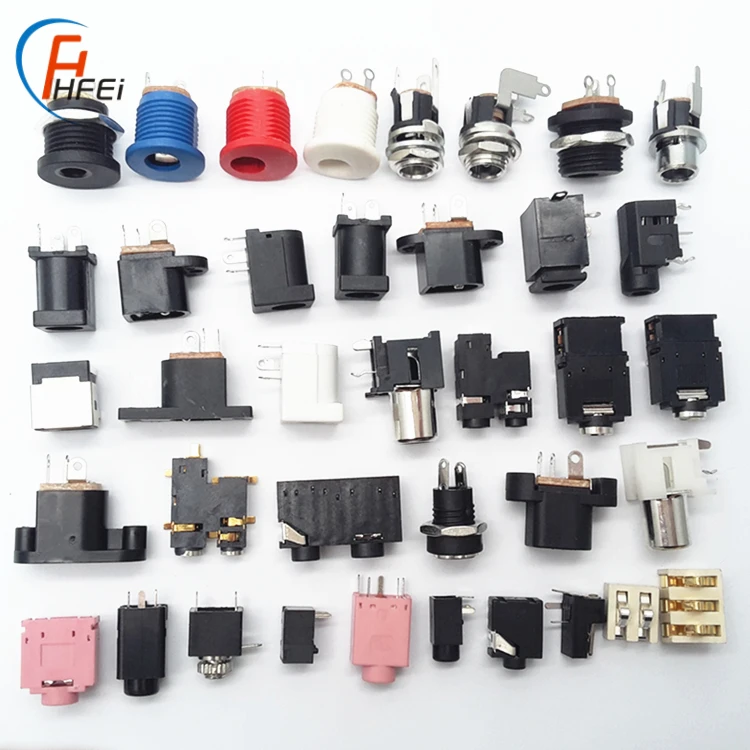 High quality  industrial electrical 2 pin 3 pin  female power small socket dc connector ac power jack