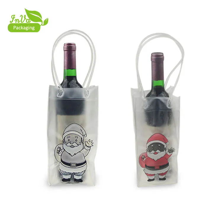 clear plastic pvc wine bottle ice cooler bag wine plastic bag