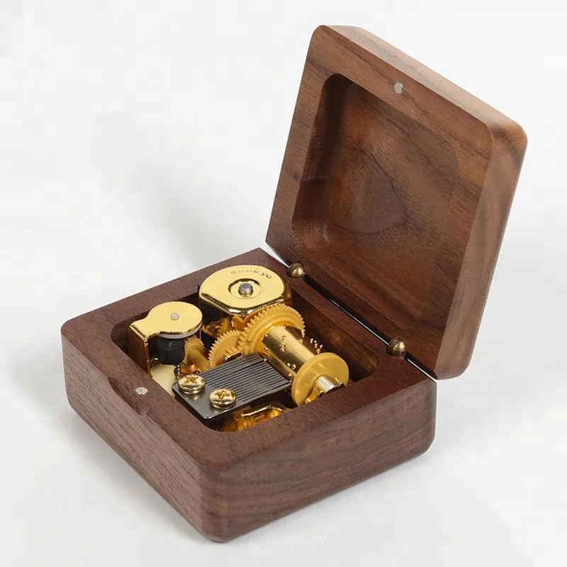 Hot sale mini wood little gift Beauty and the Beast music box