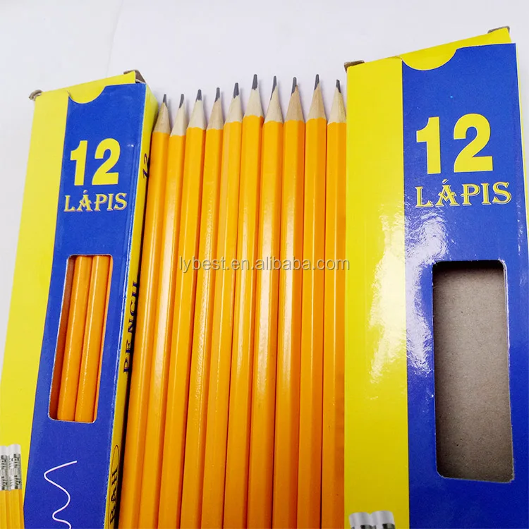 2020 direct factory Best selling sharpened Red &Black stripped wooden pencil for student