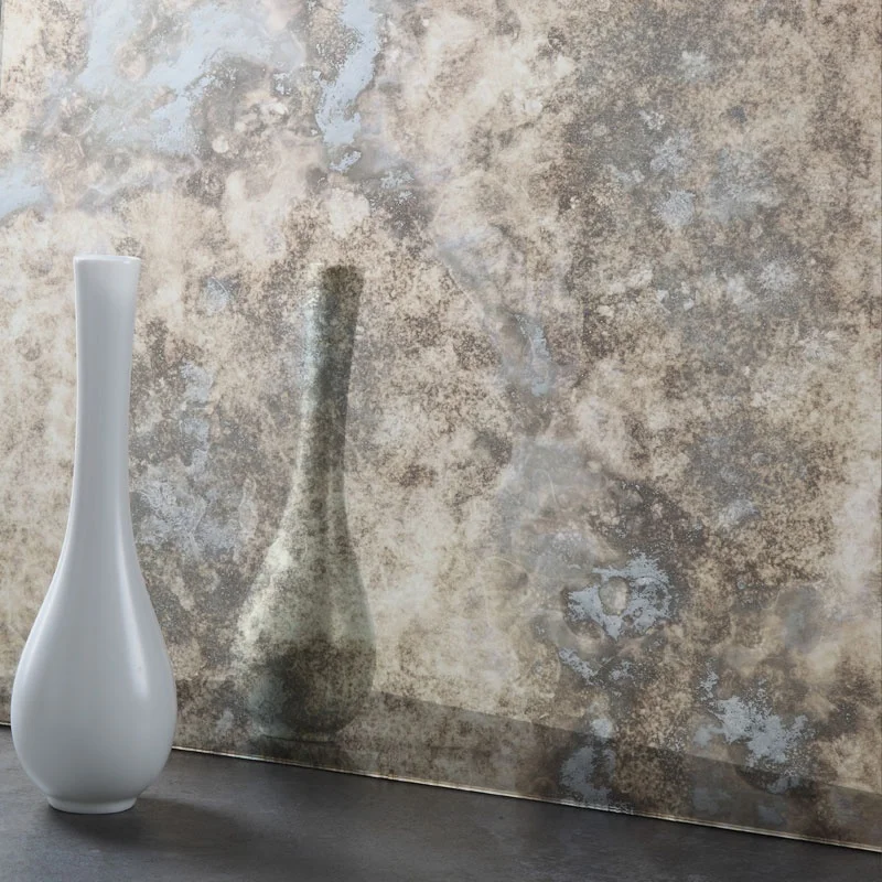 Customized pattern brass antique mirror wall decoration for furniture antique mirror glass tiles