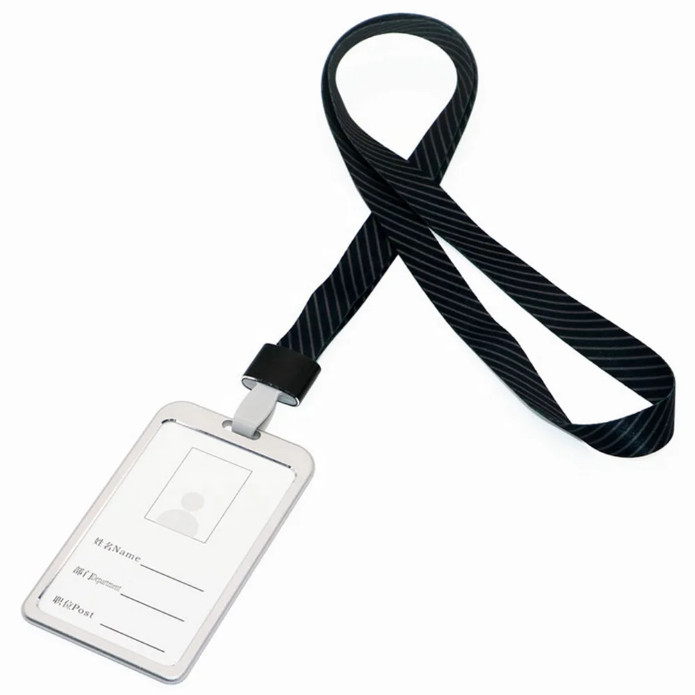 
Name badge holder Aluminum alloy ID card holer with ribbon for office working card 