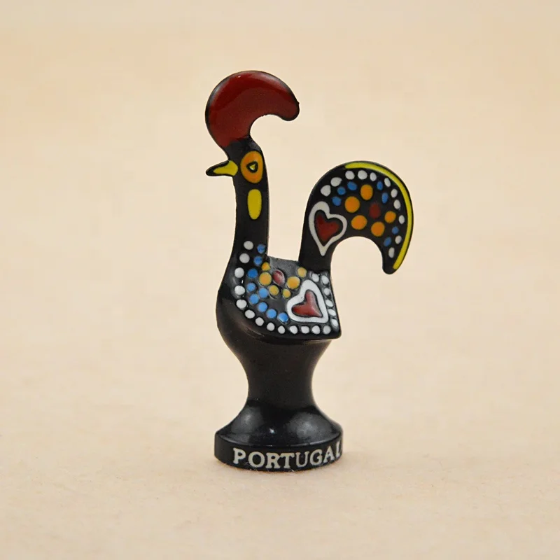 Traditional Portuguese Decorative Good Luck Rooster Metal Fridge Magnet Portugal Cock Tourist Souvenir Magnet