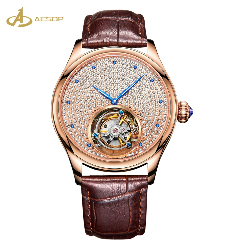 Aesop Factory Wholesale Mechanical Watch Universal Waterproof Leather Strap Automatic Tourbillon Mechanical Watch