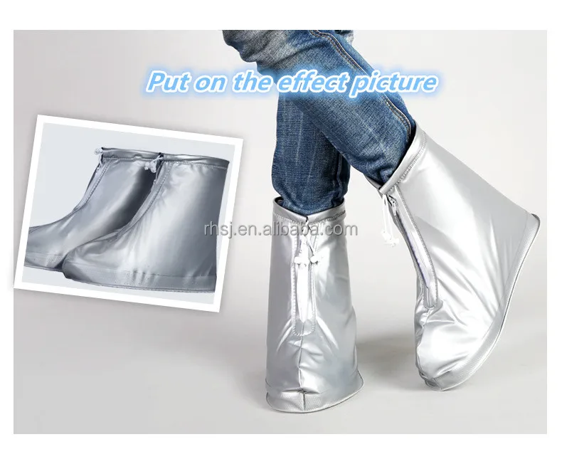 Hot sale customized LOGO colors PVC waterproof plastic shoe cover for rain