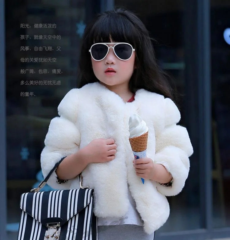 Fashion girl faux mink fur coat wholesale