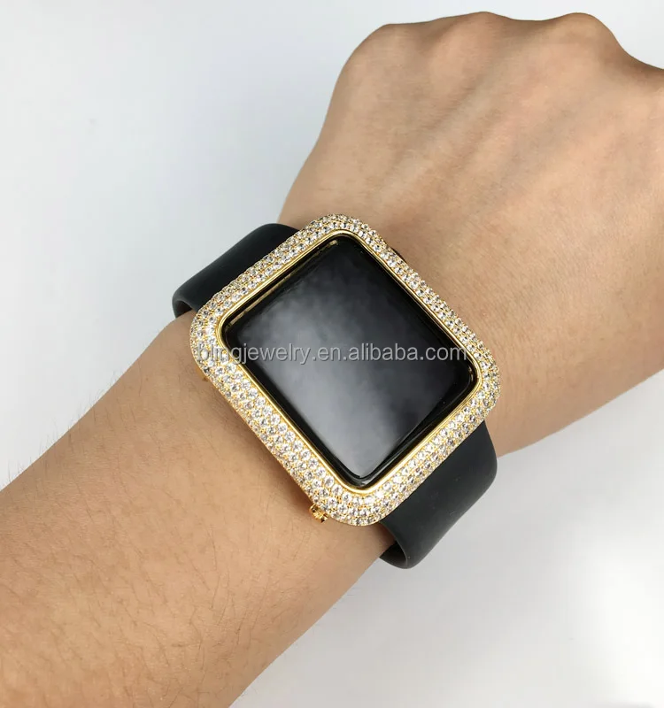 24K Gold Plated Watch Case,Iced out CZ watch case