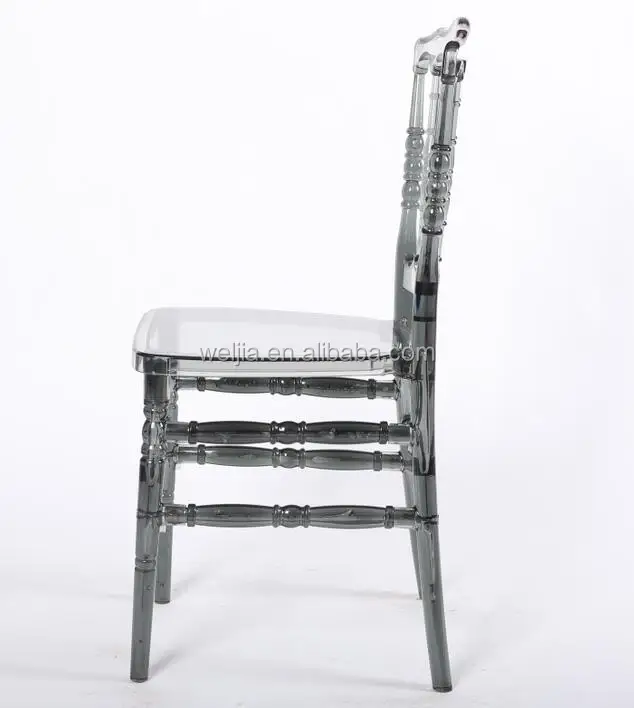 Hot Sale Smoke Color Resin Napoleon Chair for wedding party