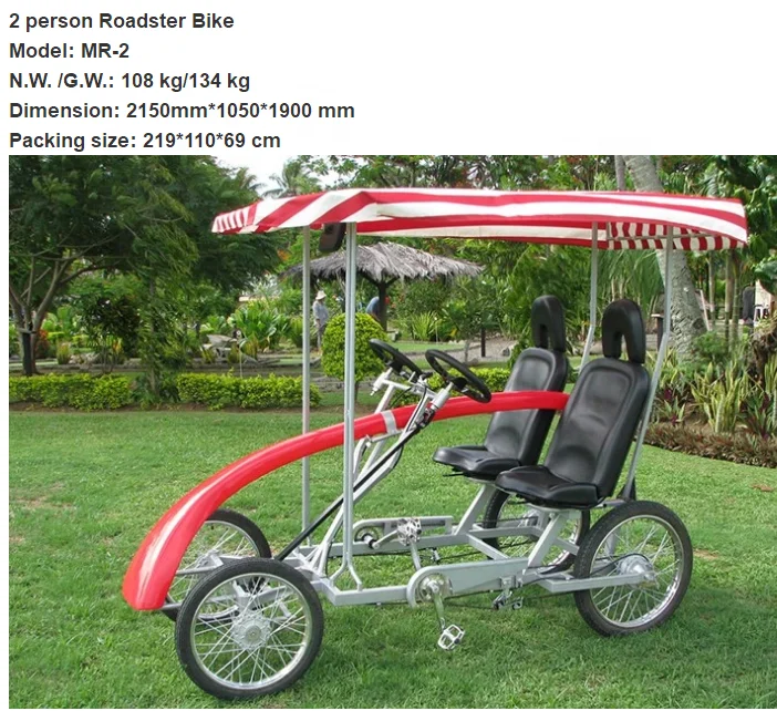 DELUXE PEDAL 4 WHEELS Sightseeing 2 Person Tandem Bike for sale