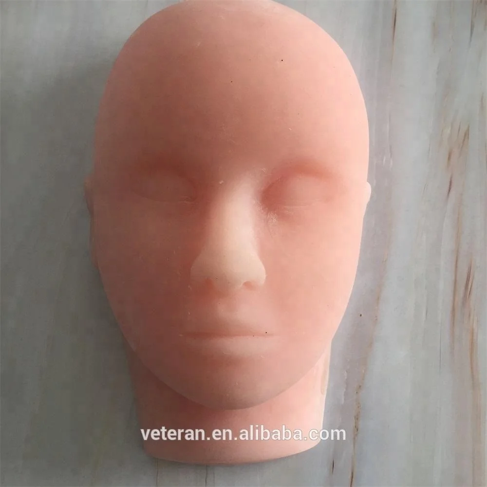 
Veteran Training Mannequin Flat Head Practice Make Up Model Cosmetology realistic silicone mannequin head 