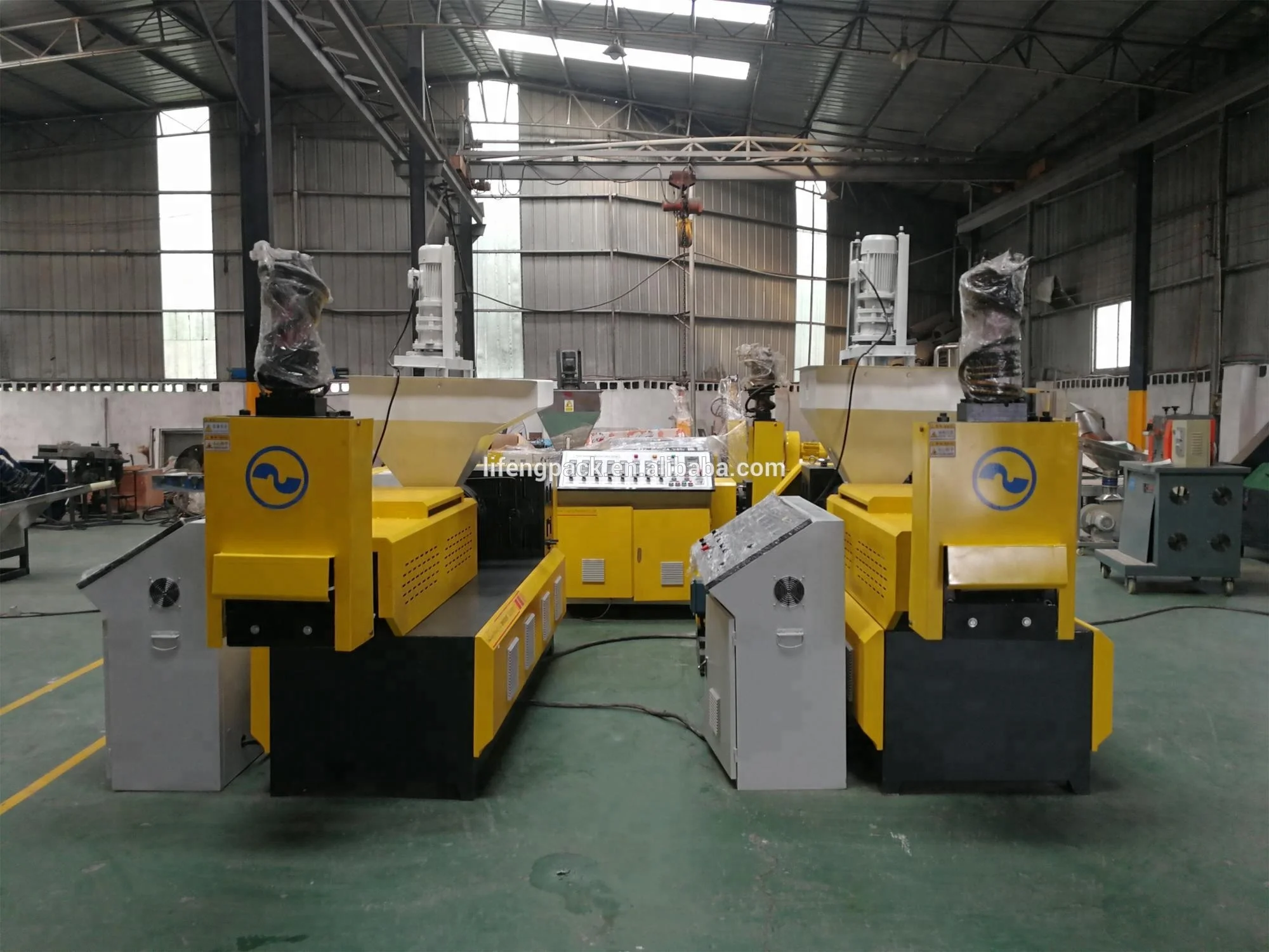 Double Stage PP PE ABS Film Granulation Pelletizer Cost Extruder Machine Plastic Recycling Price
