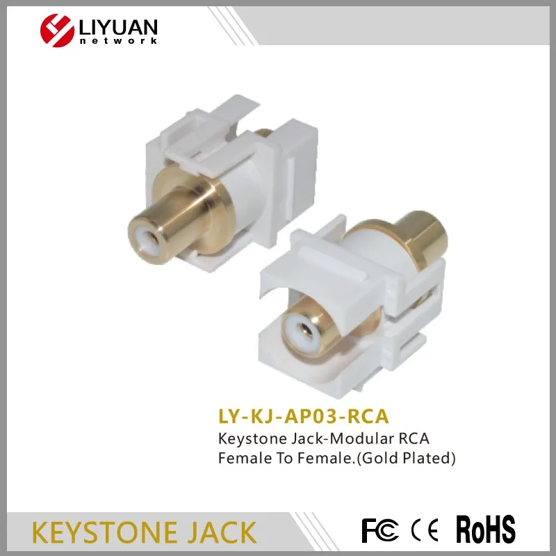 LY-KJ-AP03-RCA Золотой пластине Keystone Jack-Модульная Rca Женский Женский