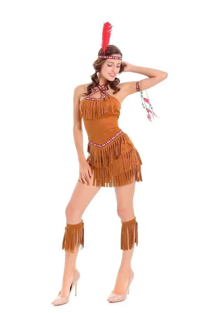 Sexy medieval Indian women costume ,Indian hunter costume