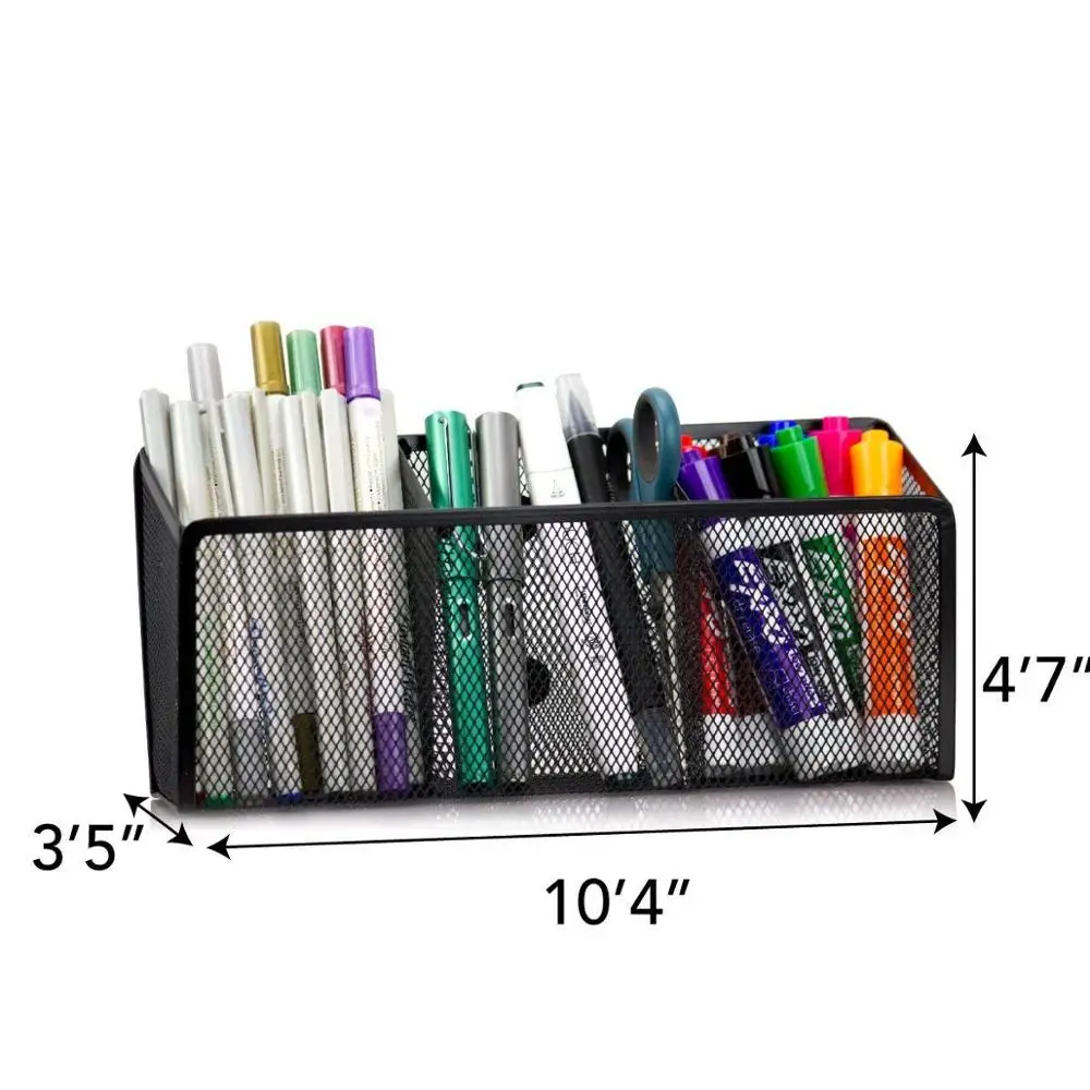 
Inno-Crea Magnetic Pen Holder with 3 Generous Compartments, Magnetic Mesh Storage Basket Organizer with Extra Strong Magnets 