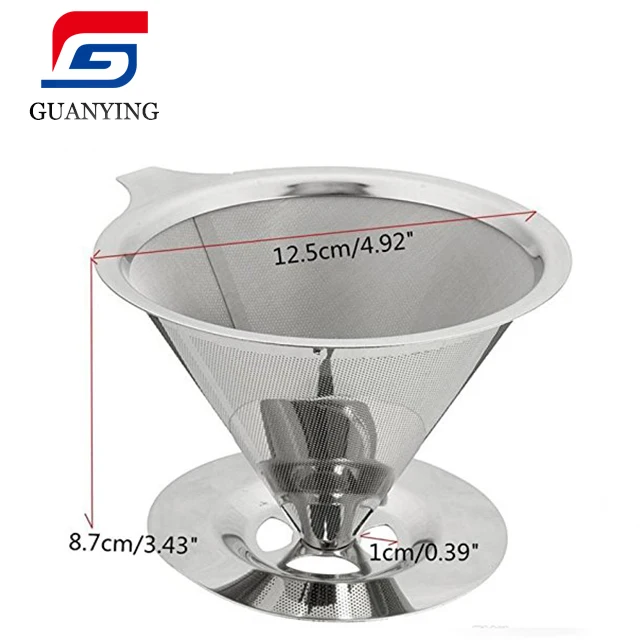 Pour Over Coffee Maker with Cup Stand Premium quality Stainless Steel Reusable Drip Cone Coffee Filter