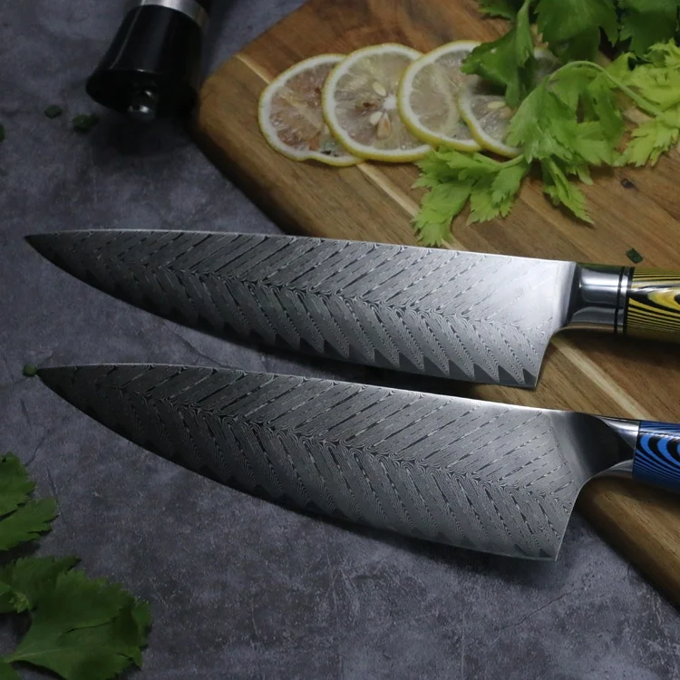 DIY 8 inch Japanese Steel 67 Layer damascus steel chef knife blanks
