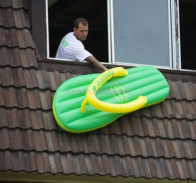 Best sells Inflatable PVC green slippers air mattress