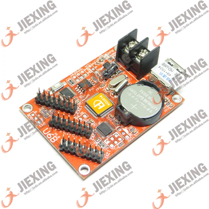 LED controller card HD-A40K 48*1024 pixel HD-U6B single/dual color controller p10 outdoor led sign board message sign diy kit