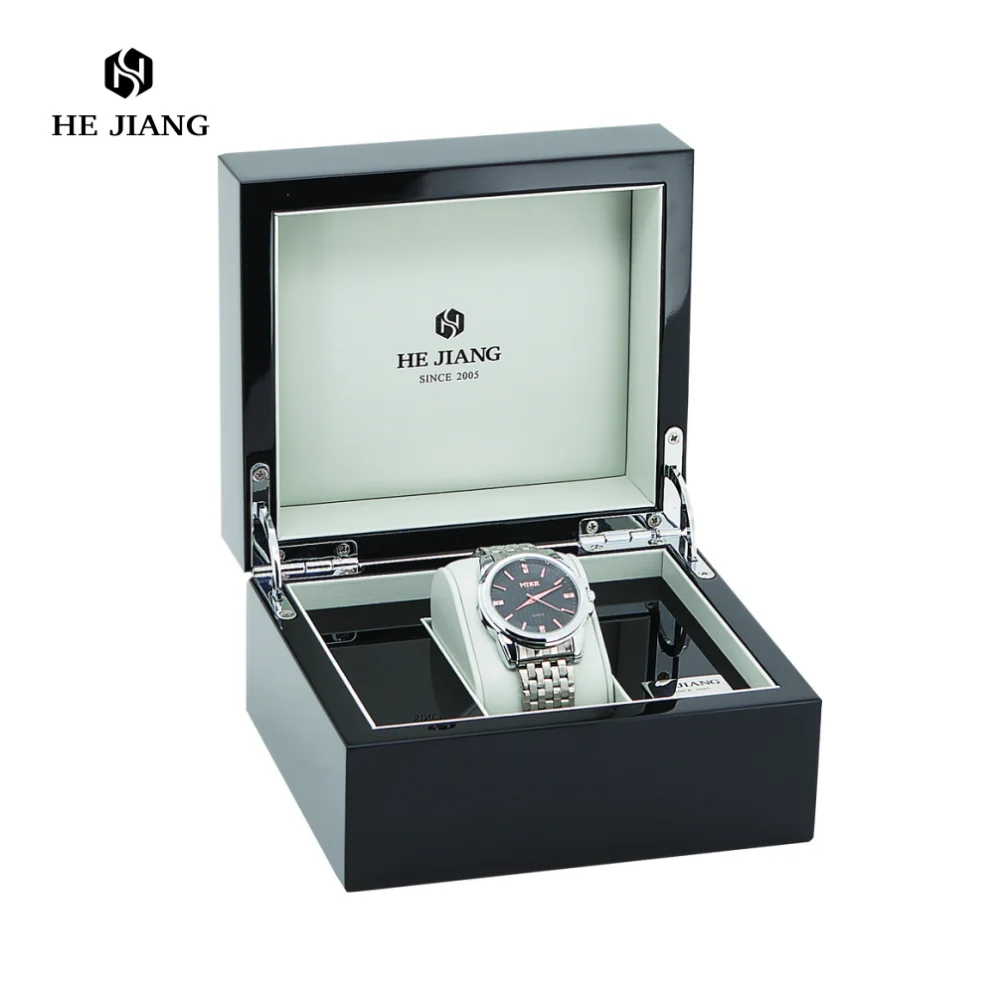 High Glossy Lacquer Watch Collection Box Unique Luxury Oem/odm Factory Black Wooden Watch Boxes Wholesale
