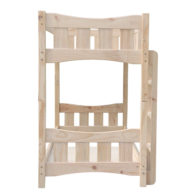 solid wood adults dormitory double bunk bed with desk