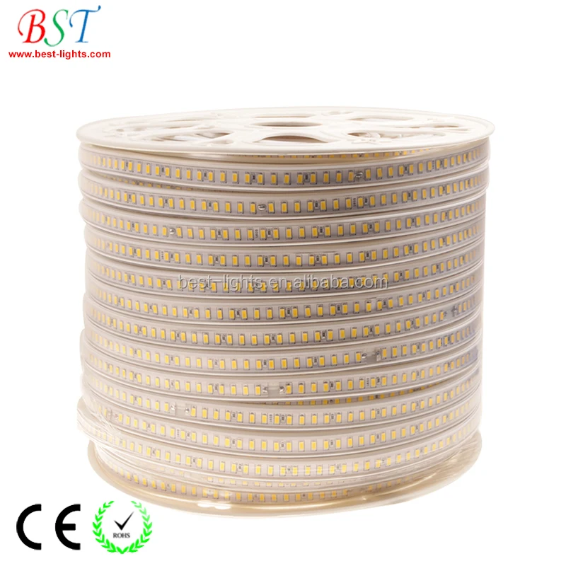 5730 LED Strip 220V High voltage led 5730 120 flexible strip light Power plug ww cw blue waterproof IP67