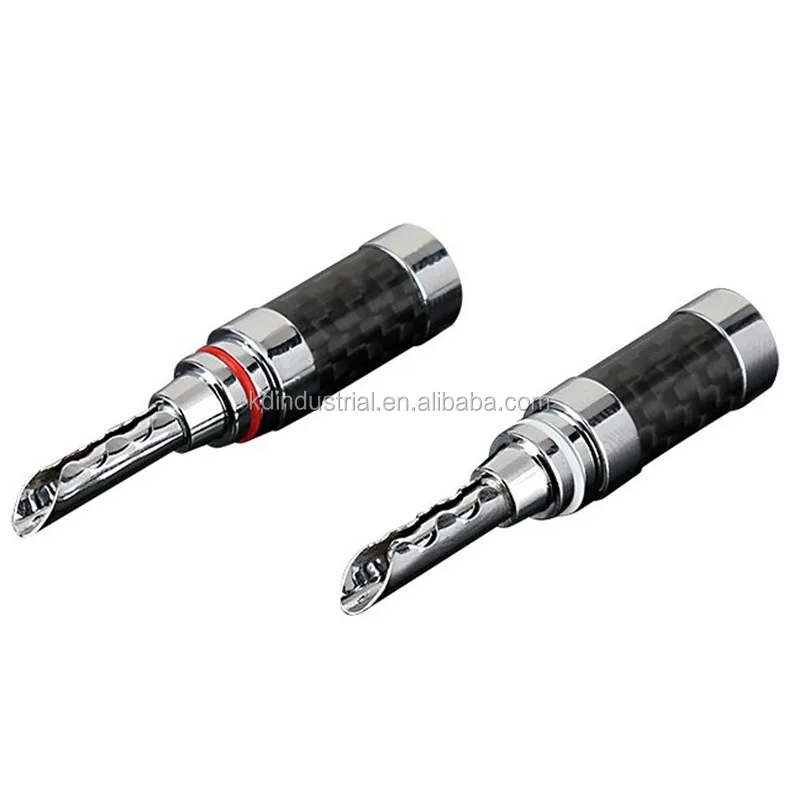 Aluminum Gold Plated Fiber Banana Speaker Plug Copper Connector