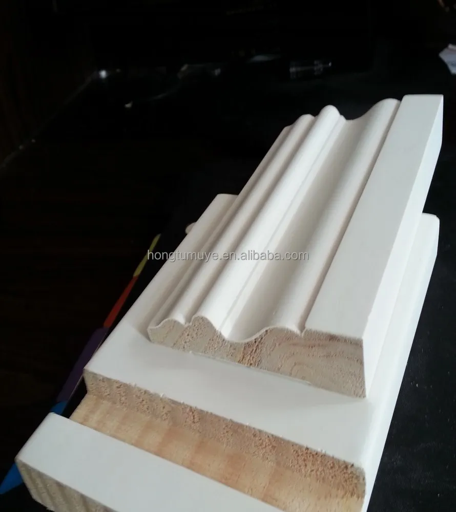 
House Decoration Materials White Radiate Pine Door Jamb/Frame Wood Moulding 