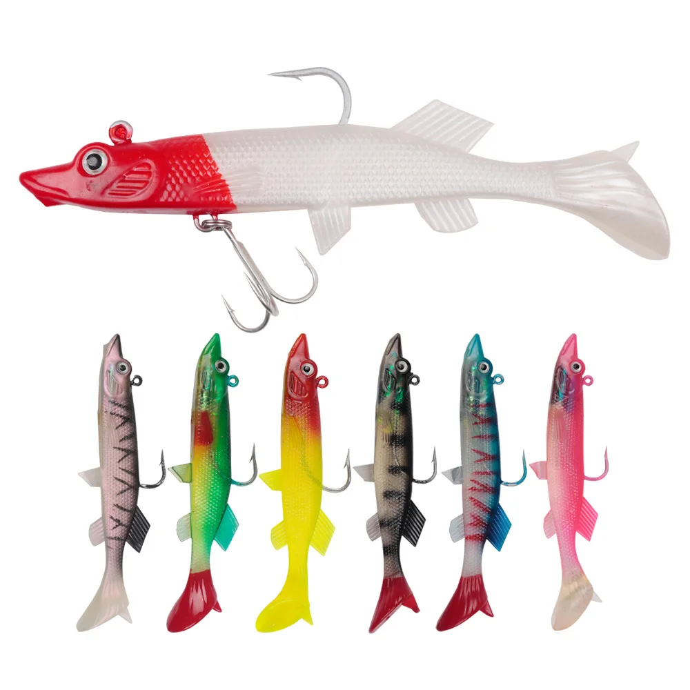 
 Приманка для морской рыбалки, мягкая рыболовная приманка для убийства морского окуня, приманки с крючком для крови 13 см/35 г  