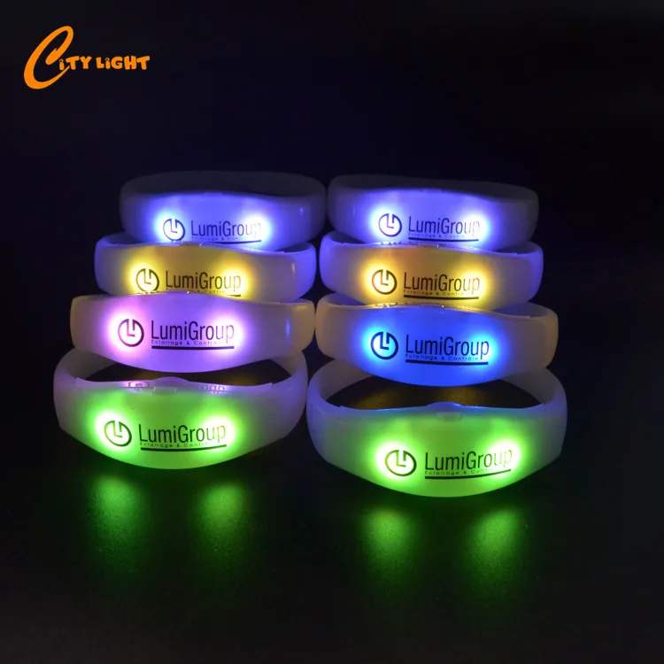 2019 15 Colors Proragrammed Remote Control LED advertisement bracelet